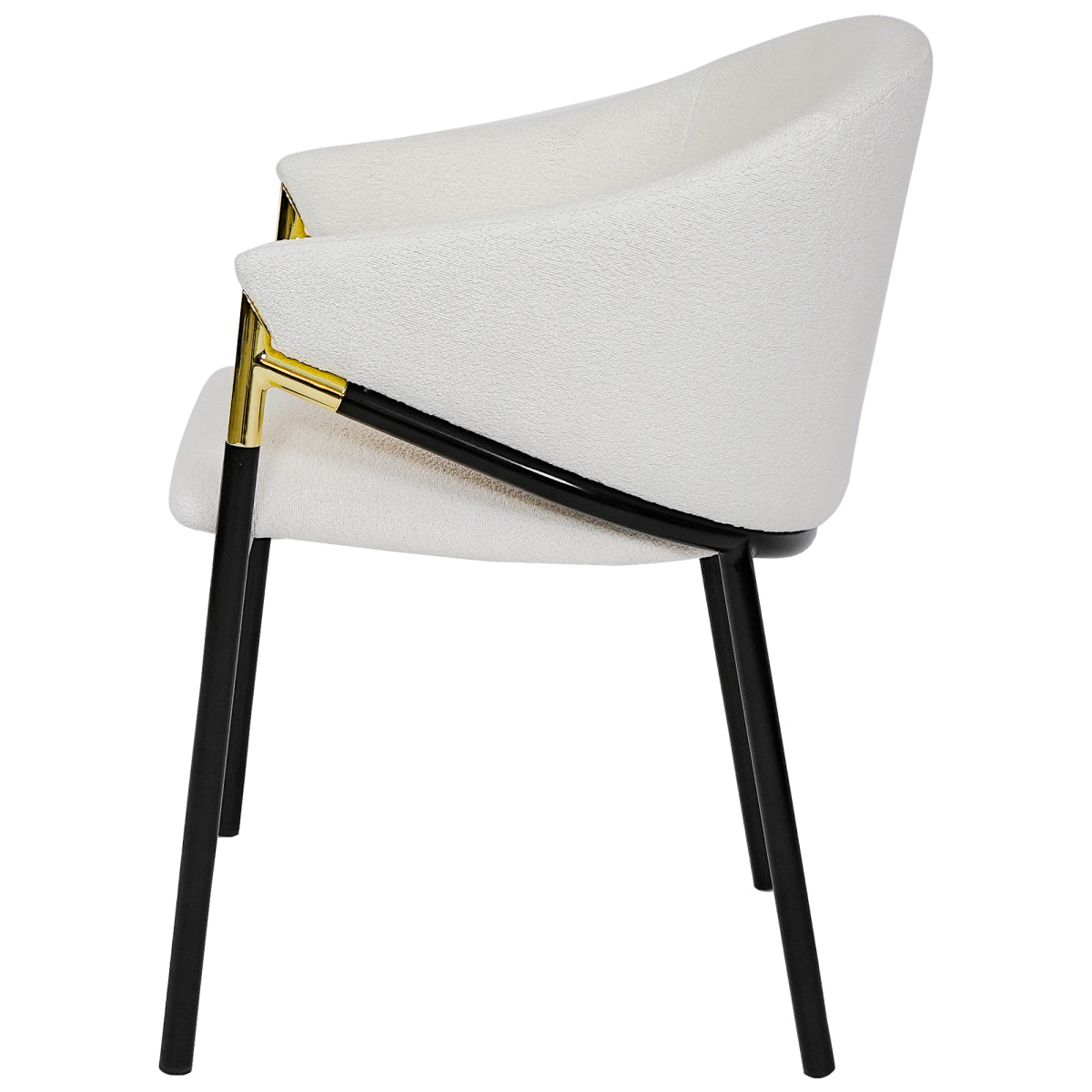 Set of 2 Modern Upholstered Dining Chairs | Metal Legs Side Chairs