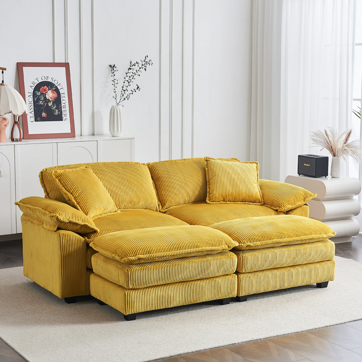 84.6'' Oversized Modular Combo Sofa with Ottoman