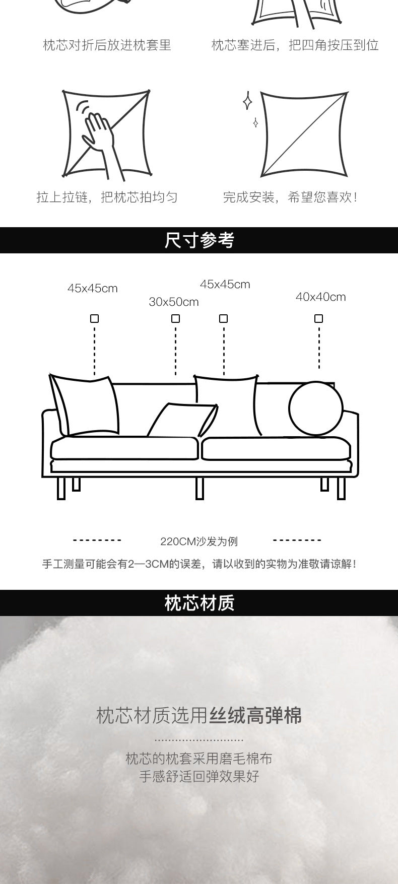 Original Simple Modern Blue High-End Luxury Sofa Living Room Pillow Cover Cushion Pillow Model Room Homestay Bed