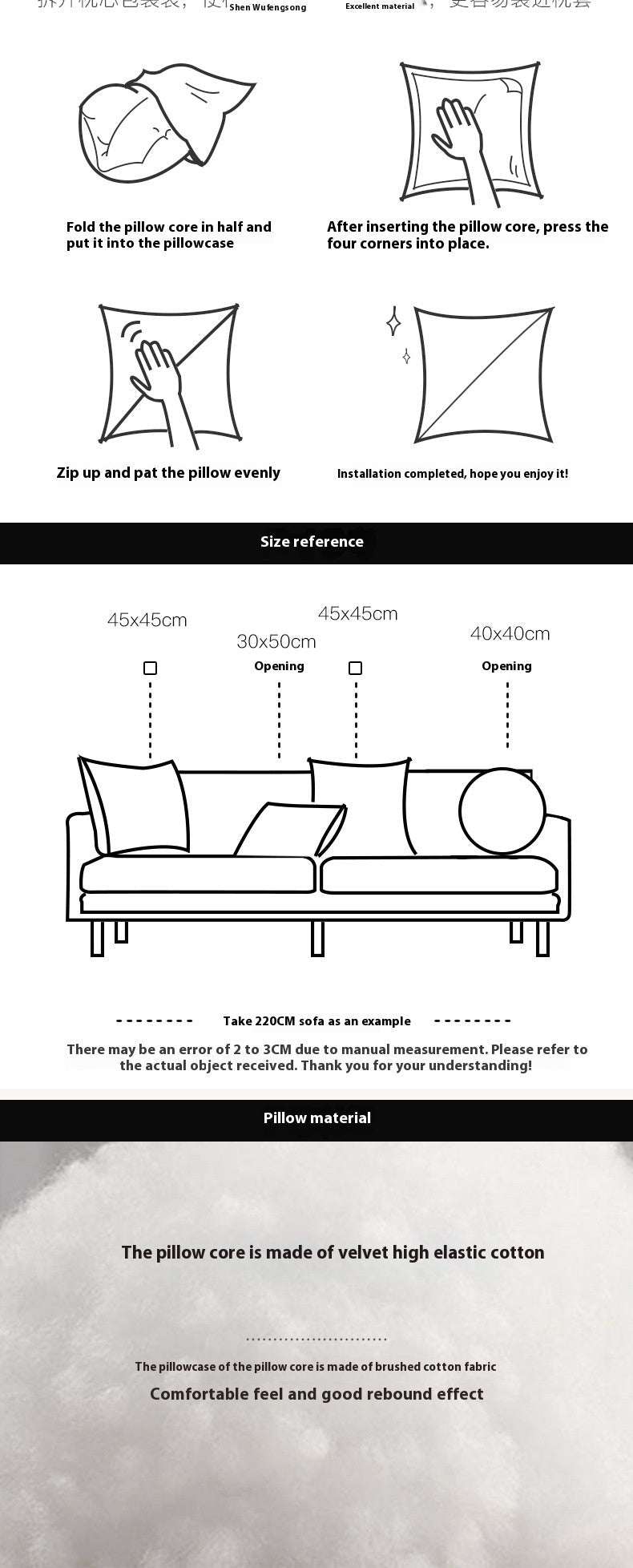 Vintage Cartoon Cream Blue Cushion Pillow Sofa Pillow Cover Bed