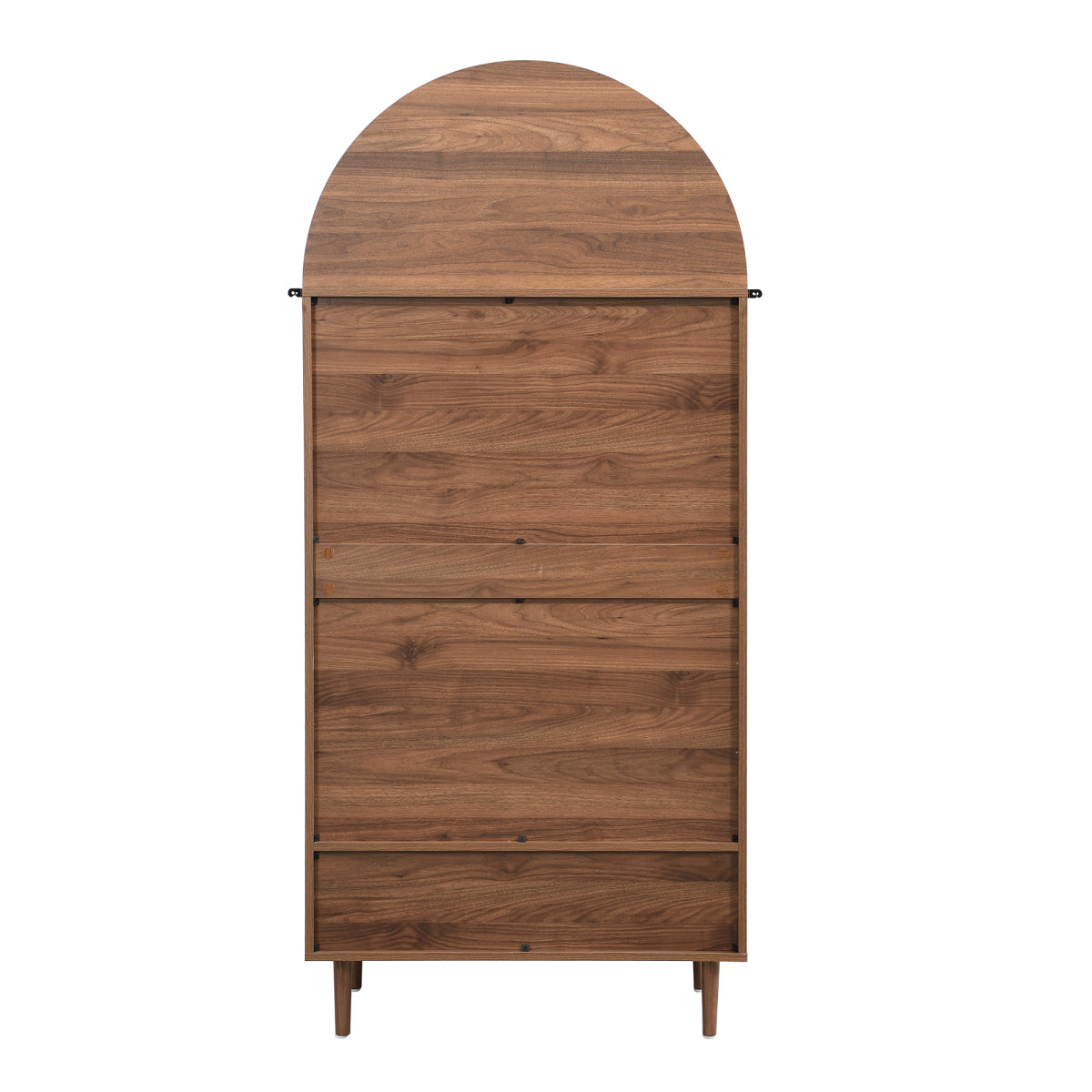Modern Walnut Wardrobe Armoire: Fabric Door Clothing Cabinet with Drawer