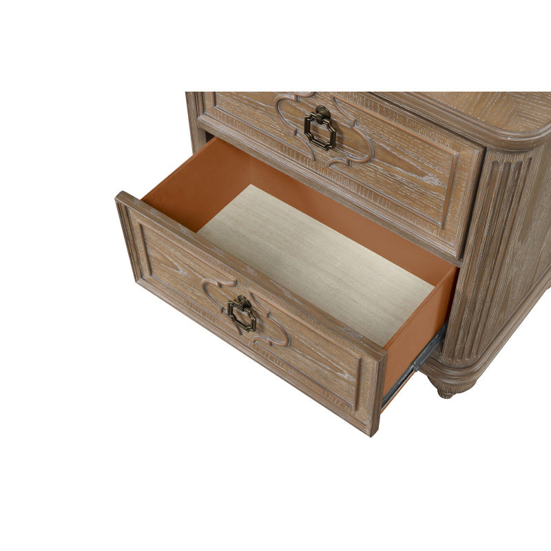 Rustic Oak 3-Piece Queen Bed Set | Solid Wood w/ Unique Legs & USB Ports