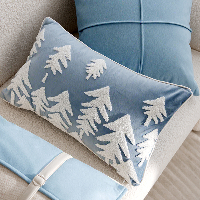 Vintage  Cartoon Cream Blue Cushion Pillow Sofa  Pillow Cover Bed