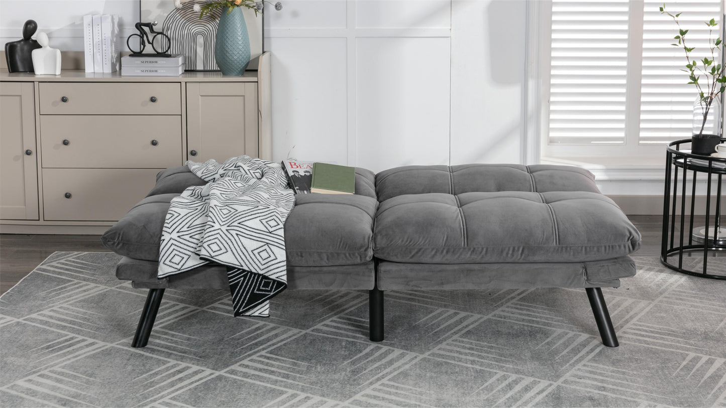 Light Grey Convertible Folding Modern sofa Bed