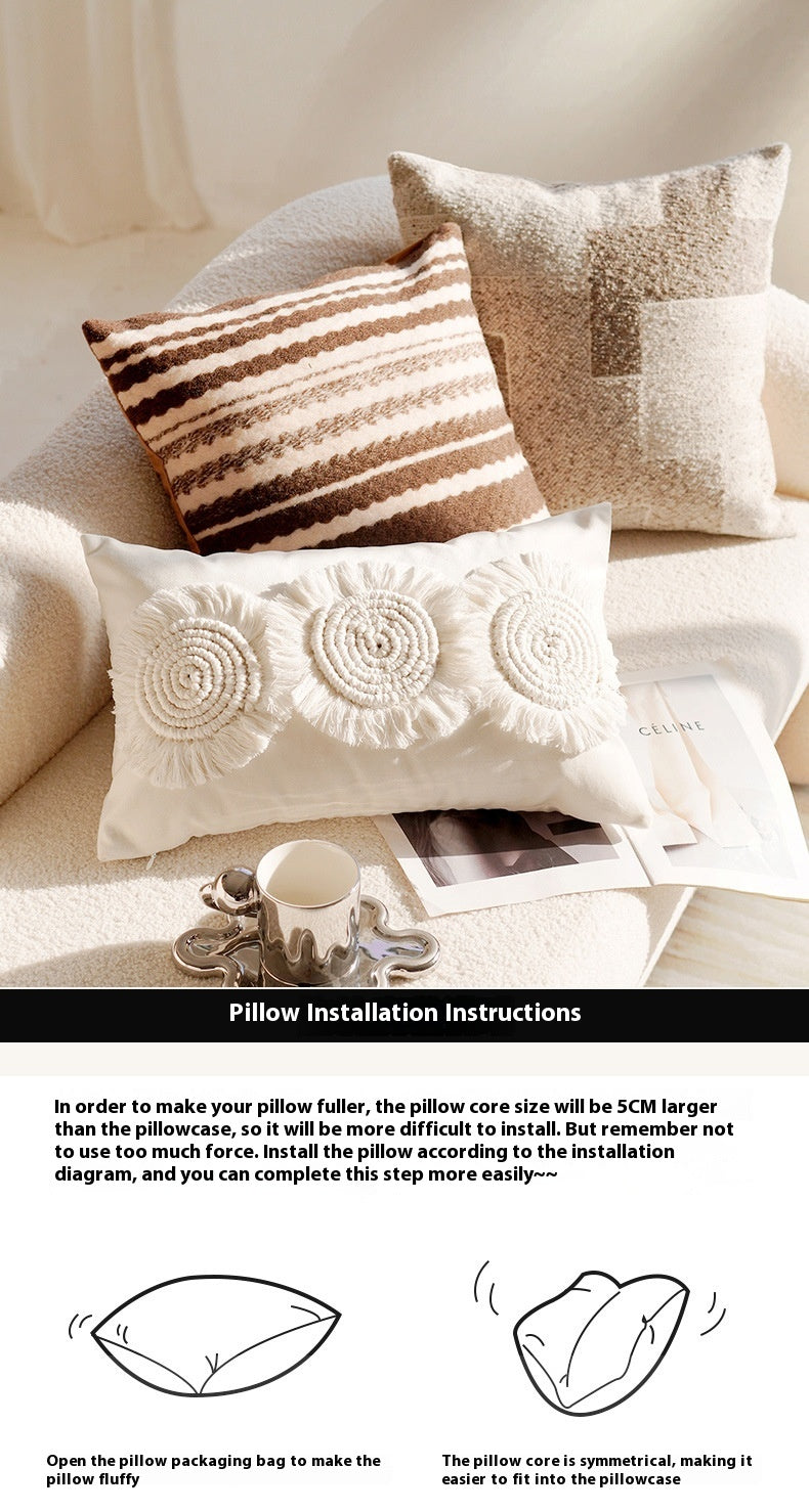 French Forest Brown Melad Pillow Cover – INS Style Cushion for Sofa or Window – No Insert