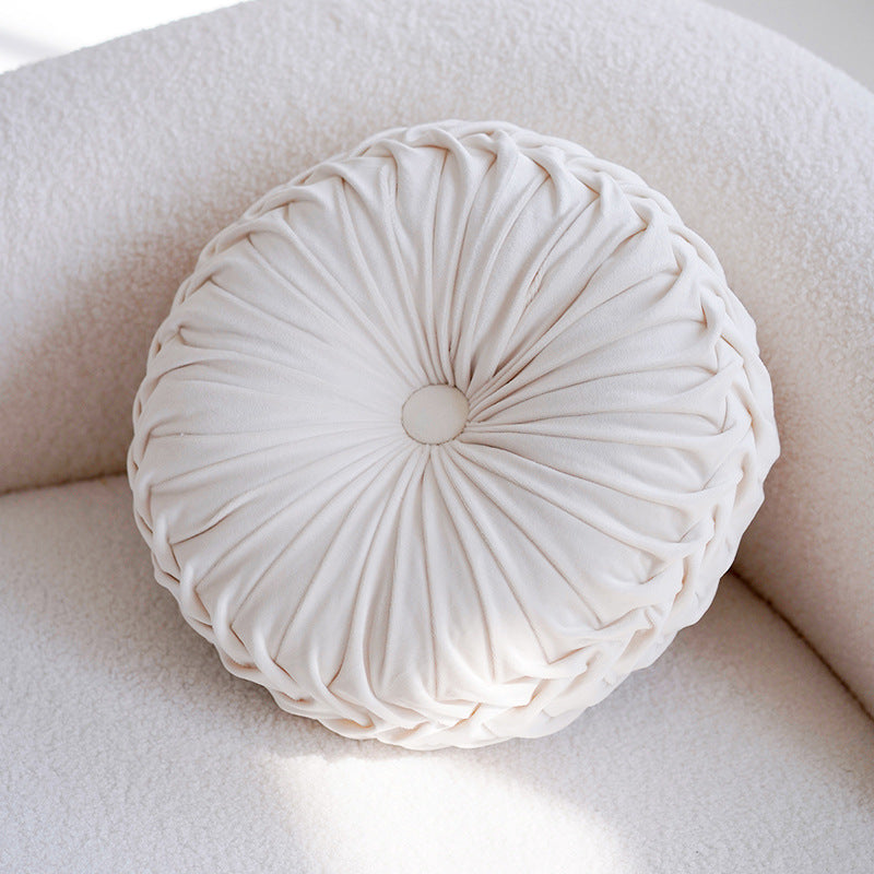 Pink Velvet Throw Pillow – Round Floor Cushion for Girl’s Room or Living Room-No insert