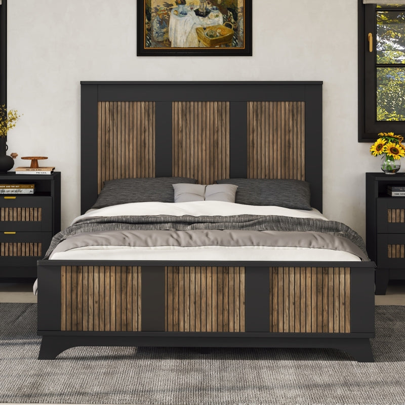 4-Piece Queen Bed Set | Platform Bed w Storage, Nightstand & Dresser