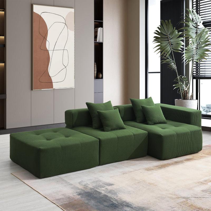 109" Modular L-Shape Sectional Sofa Set - 2PC Living Room Couch, Cream