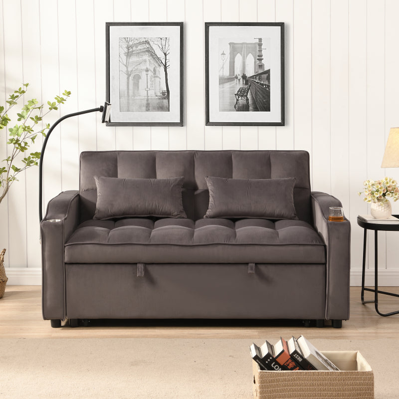 Sofa Bed with Trundle Charcoal Grey
