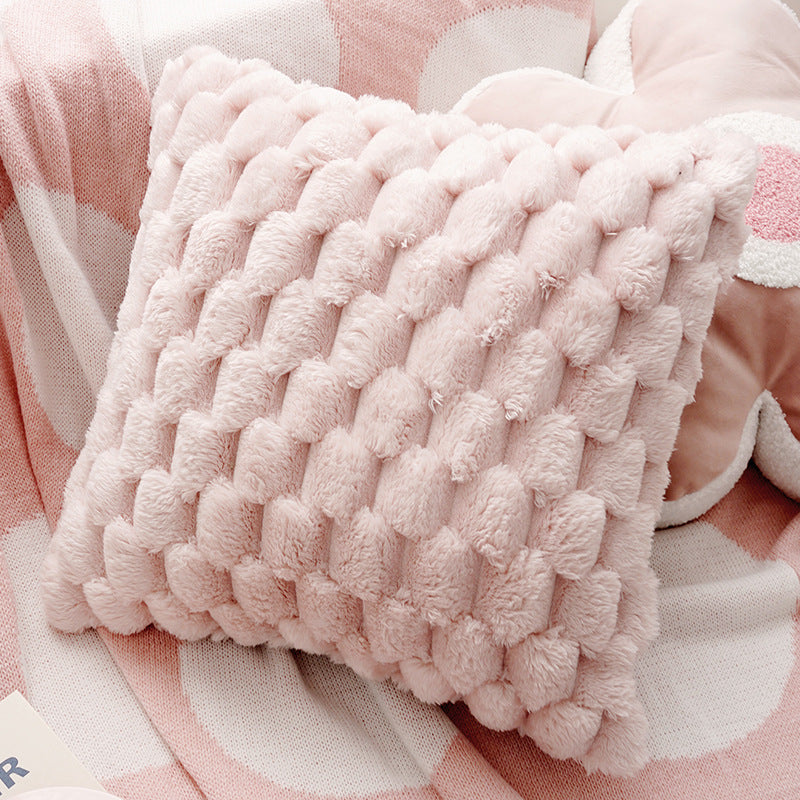 Pink Pastoral Pillow Cover – French Cream Style Cushion for Sofa or Bed – No Insert