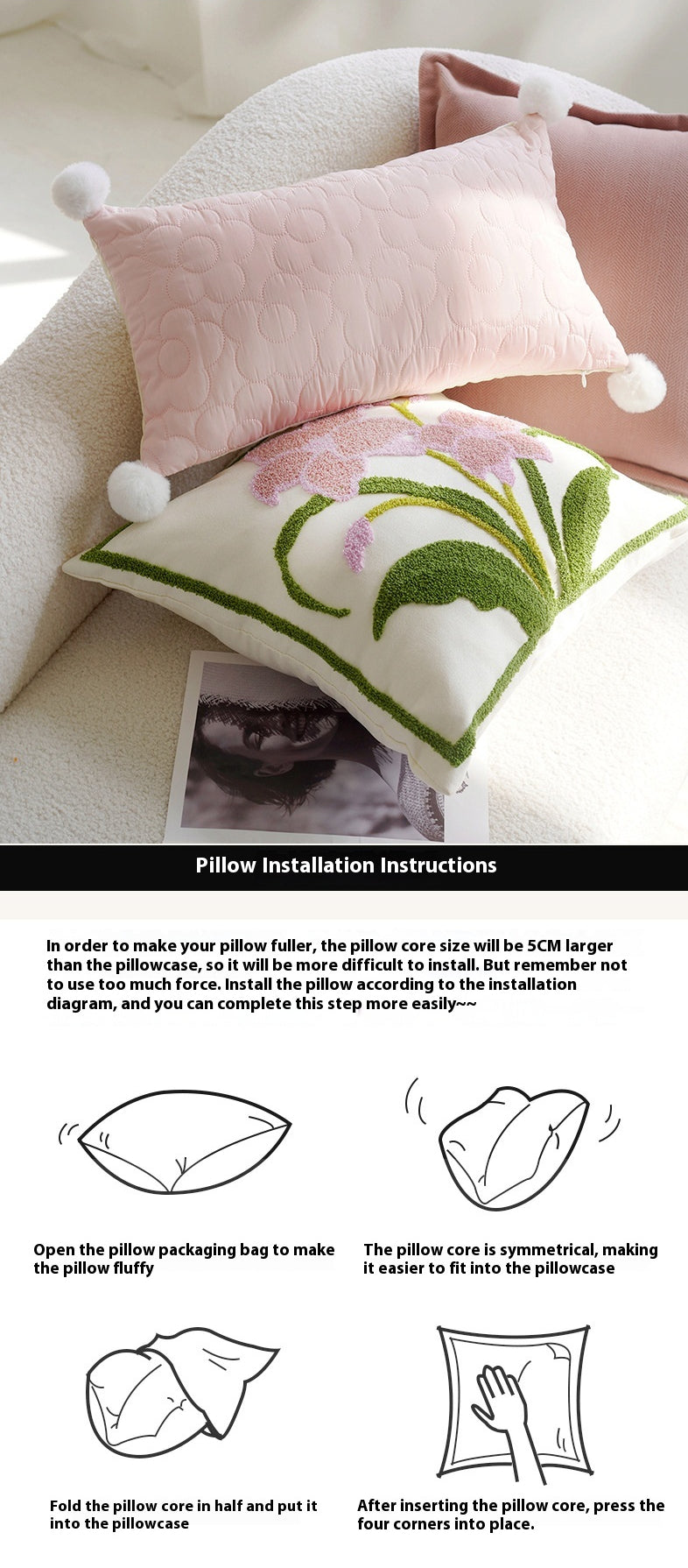 Green & Cream Wind Chime Pillow Cover – Cozy Sofa/Window Cushion – No Insert