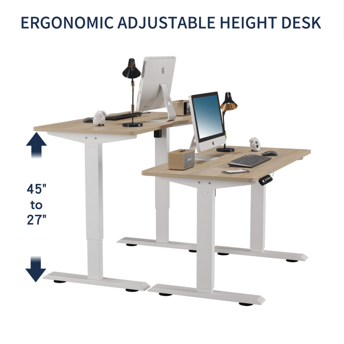 48" Electric Standing Desk Oak | Height Adjustable Office Table