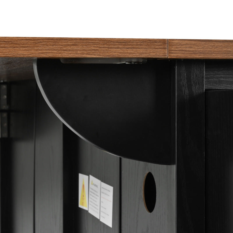 53.5" Farmhouse Kitchen Island with Drop Leaf & Power Outlet