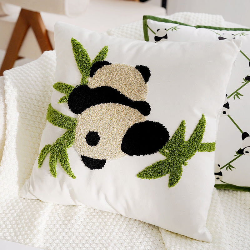 Cute Panda High-End Children's Pillowcase Ins Style Animal Living Room Sofa Pillow Bed Core Cushion Pillow