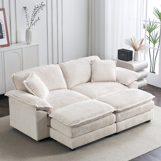 84.6'' Oversized Modular Combo Sofa with Ottoman