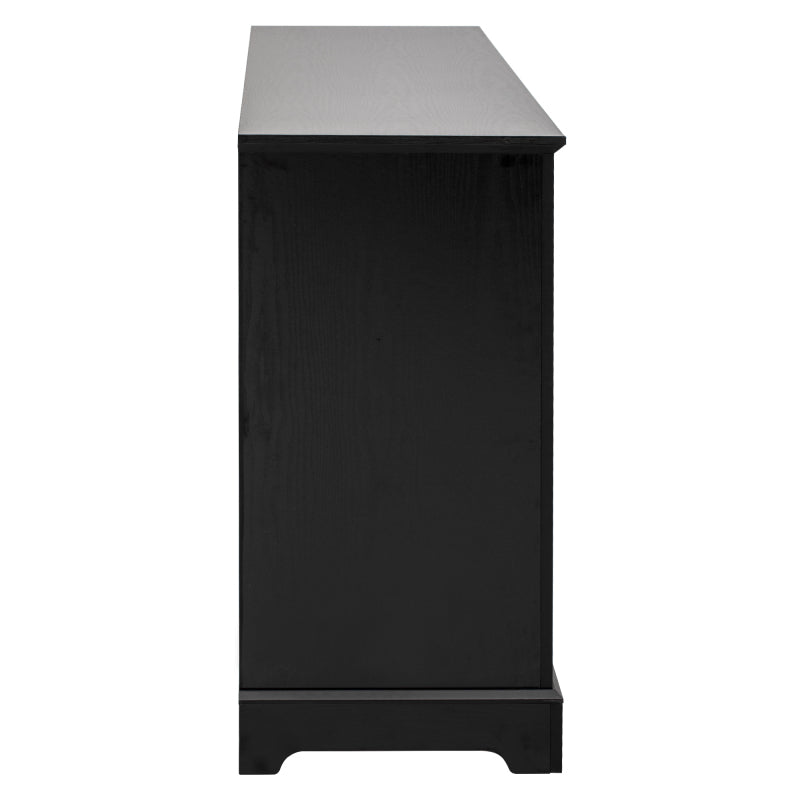 Black Farmhouse Buffet Sideboard with Door Shelves