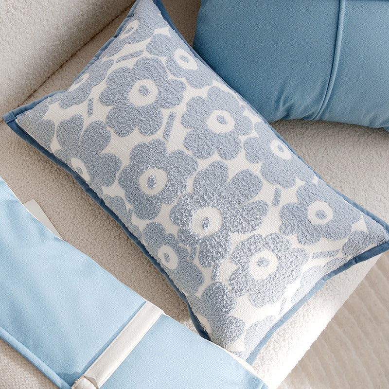 Vintage  Cartoon Cream Blue Cushion Pillow Sofa  Pillow Cover Bed