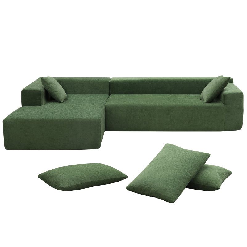 109" Modular L-Shape Sectional Sofa Set - 2PC Living Room Couch, Cream