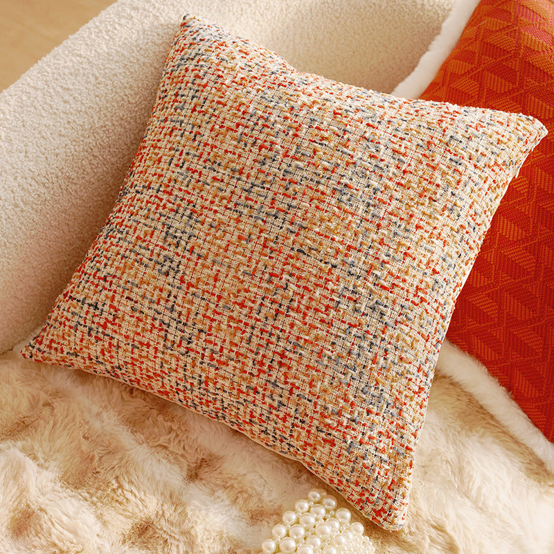 Red & Pink French Retro Pillow Cover – High-End Sofa Cushion – No Insert