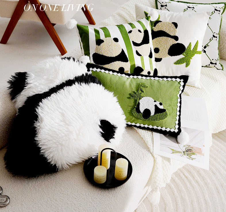 Cute Panda High-End Children's Pillowcase Ins Style Animal Living Room Sofa Pillow Bed Core Cushion Pillow