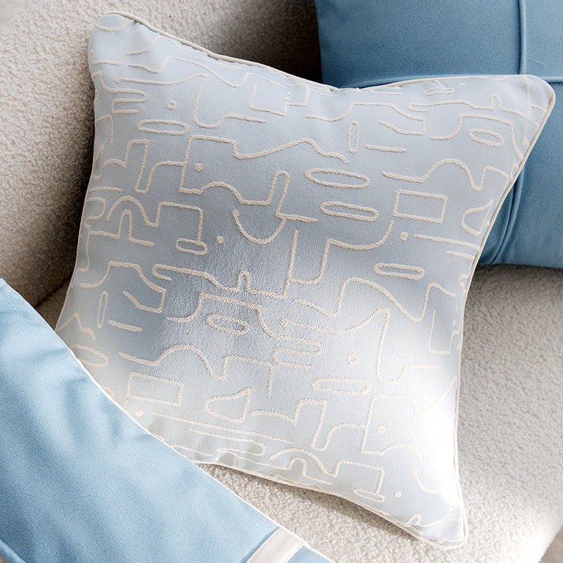 Vintage  Cartoon Cream Blue Cushion Pillow Sofa  Pillow Cover Bed