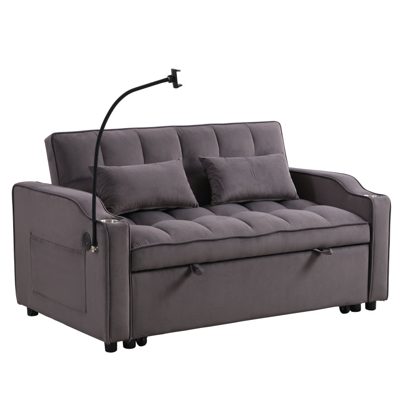 Sofa Bed with Trundle Charcoal Grey