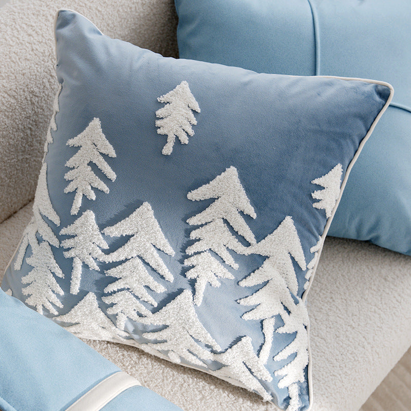 Vintage  Cartoon Cream Blue Cushion Pillow Sofa  Pillow Cover Bed