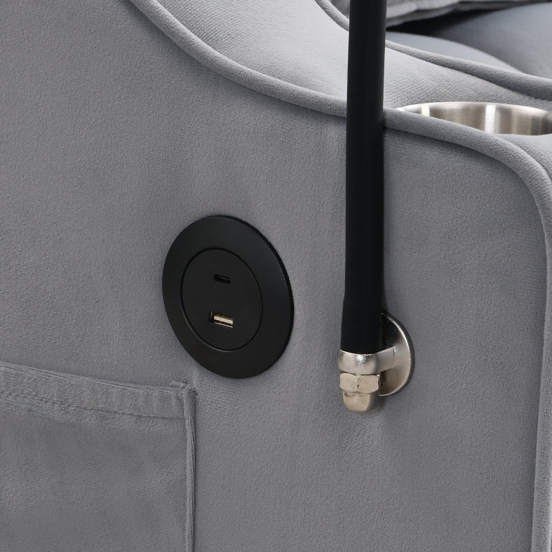 Modern Sofa Couch w/Pullout Bed,Small  with adjustable Reclining Backrest