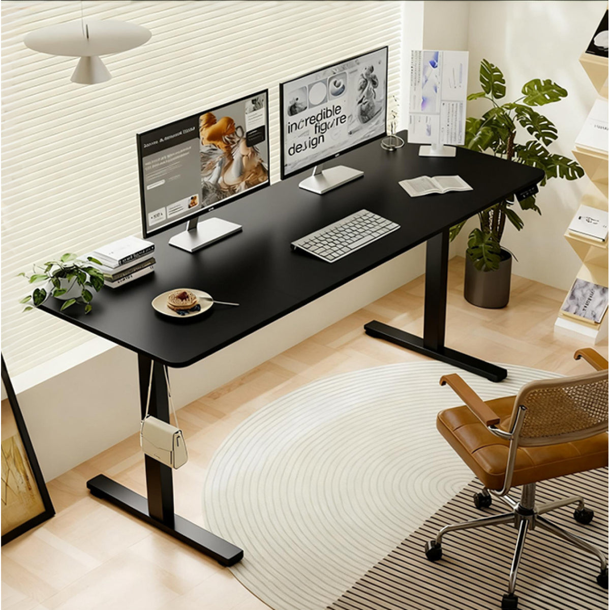 48" Electric Standing Desk Oak | Height Adjustable Office Table