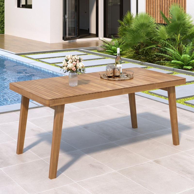 5-Piece Patio Furniture Set - Acacia Wood Table with 4 Cushioned Chairs