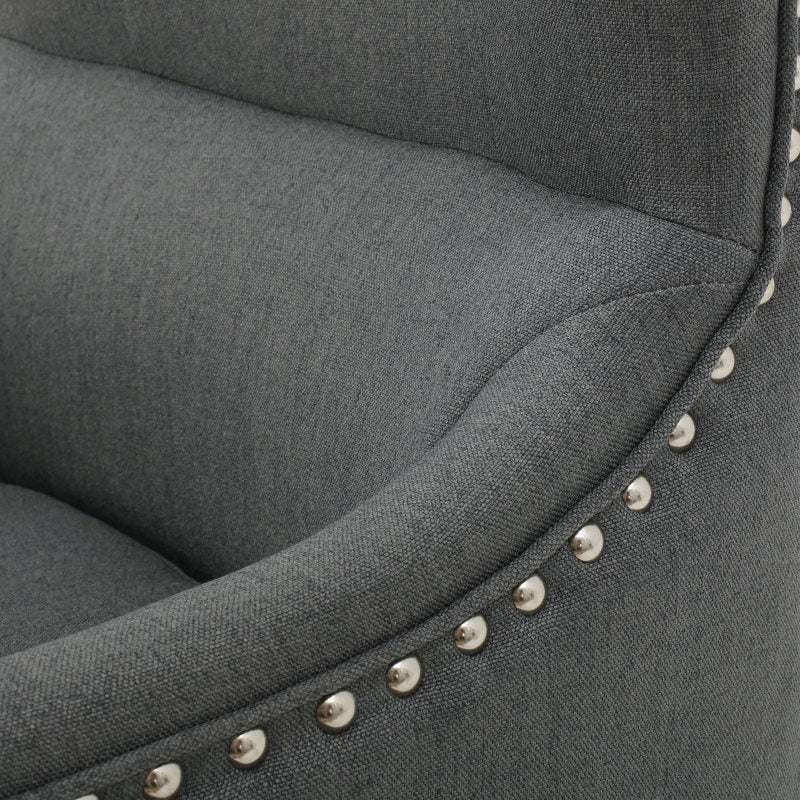 Hi-Back Studded Arm Chair: Elegant Seating for Living Room & Study