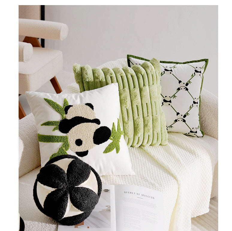Cute Panda High-End Children's Pillowcase Ins Style Animal Living Room Sofa Pillow Bed Core Cushion Pillow