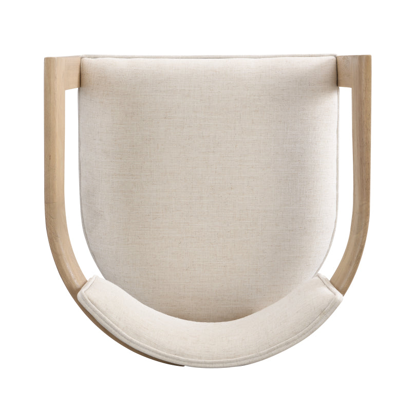 Dining Chair With Armrest-Light Ash+Beige