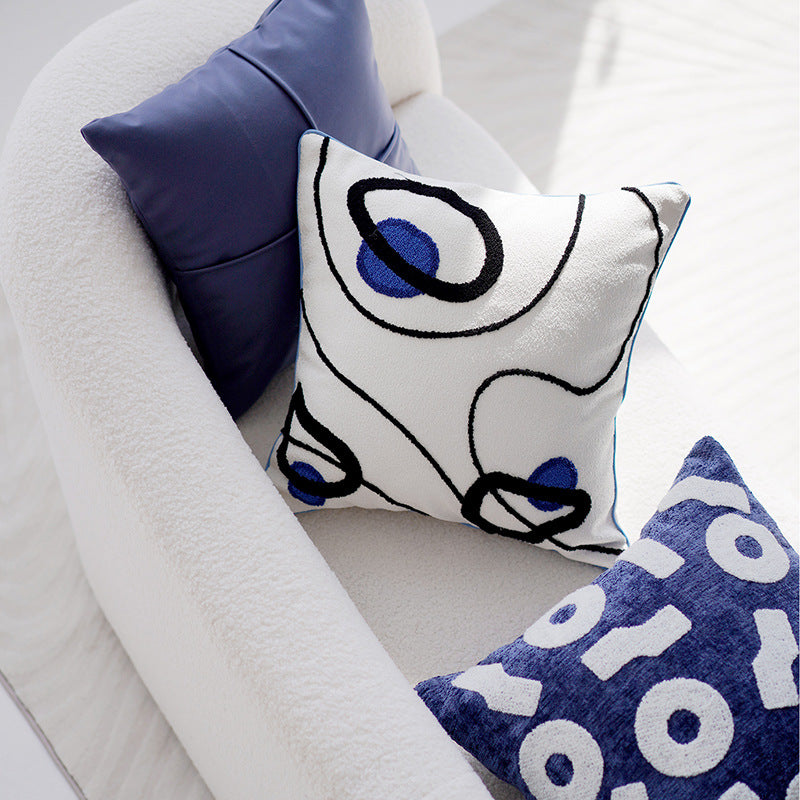 Original Simple Modern Blue High-End Luxury Sofa Living Room Pillow Cover Cushion Pillow Model Room Homestay Bed