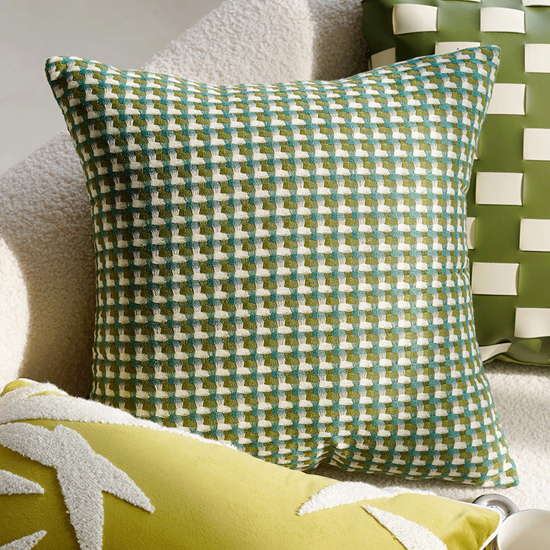 Green Bird Luxury Living Room Cushion Office Pillow Cover Pillowcase Homestay Sofa Waist Pillow Bay Window Cushion Bed