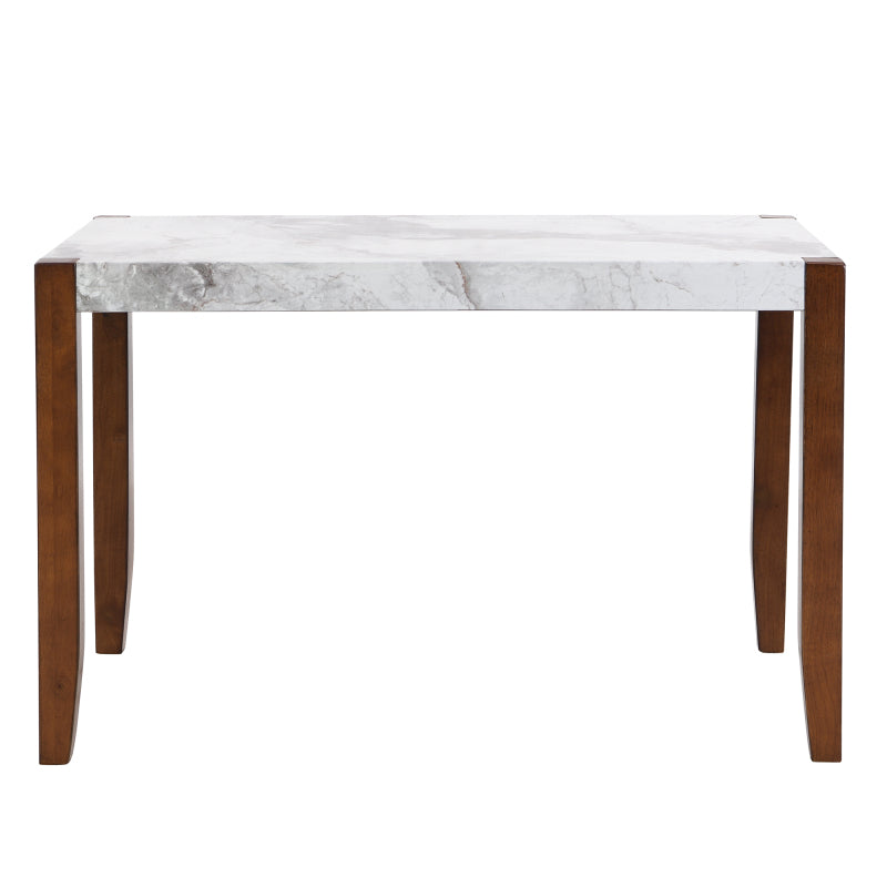 4-Piece Modern Dining Set - Faux Marble Table with 2 Chairs & Bench