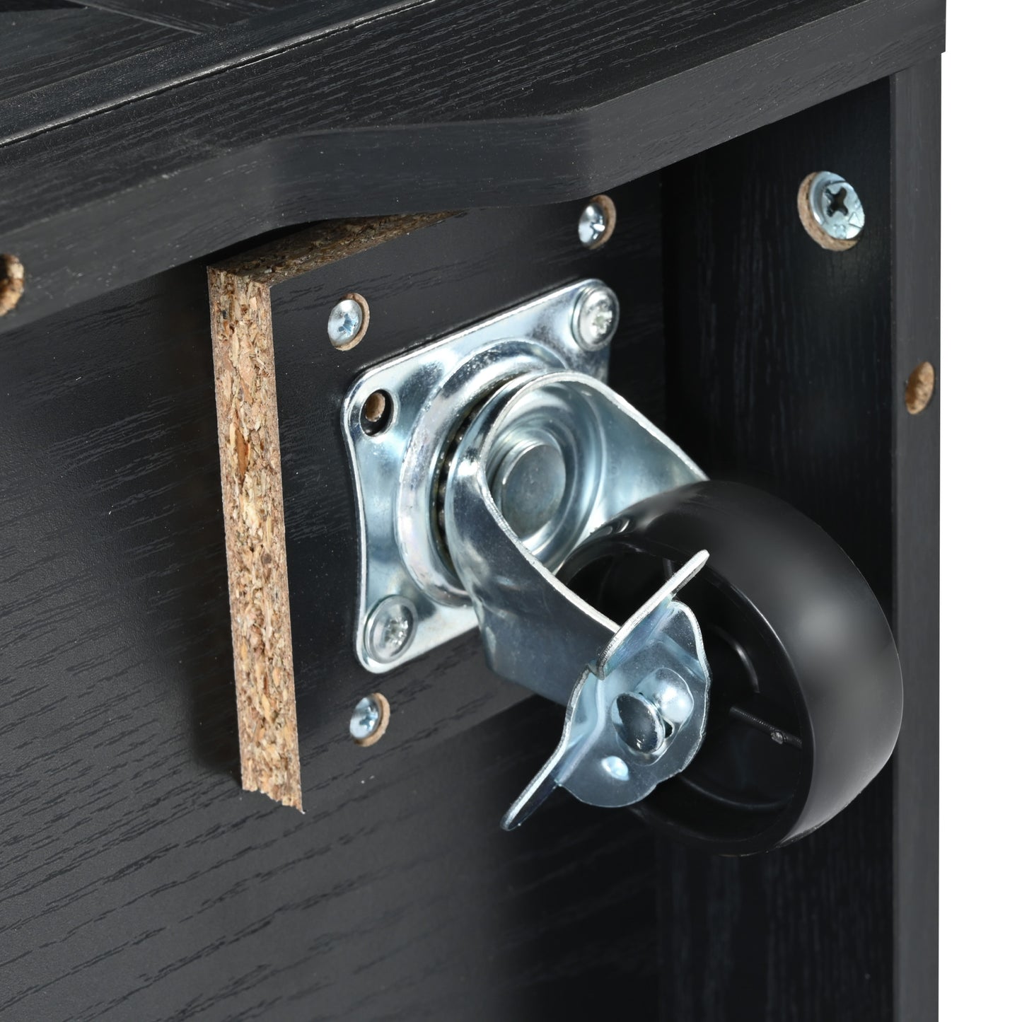 Black Rolling Kitchen Cart - 53.7" Island with Barn Doors & Storage