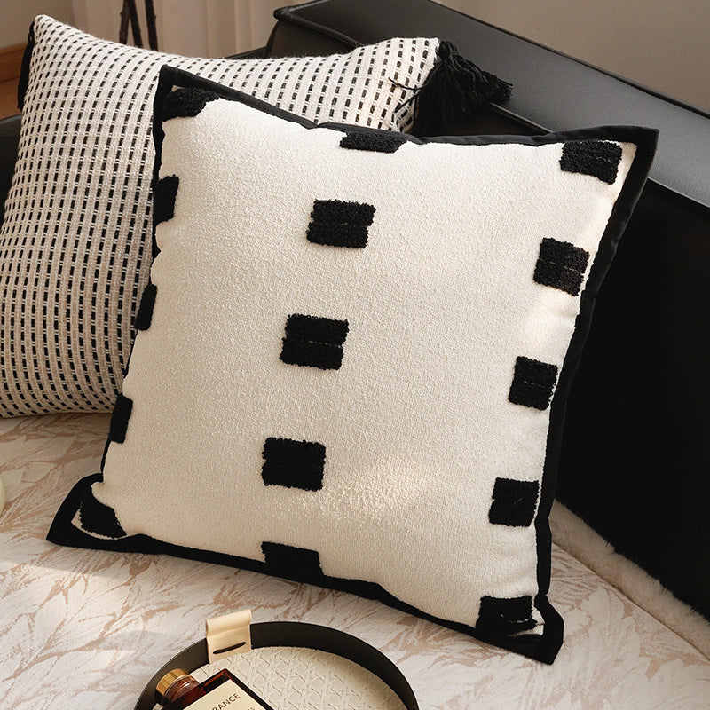 Cream Color Pillowcase High-end Retro Style Brown French Light Luxury Sofa Living Room Bed Lumbar Pillow Cushion with Core