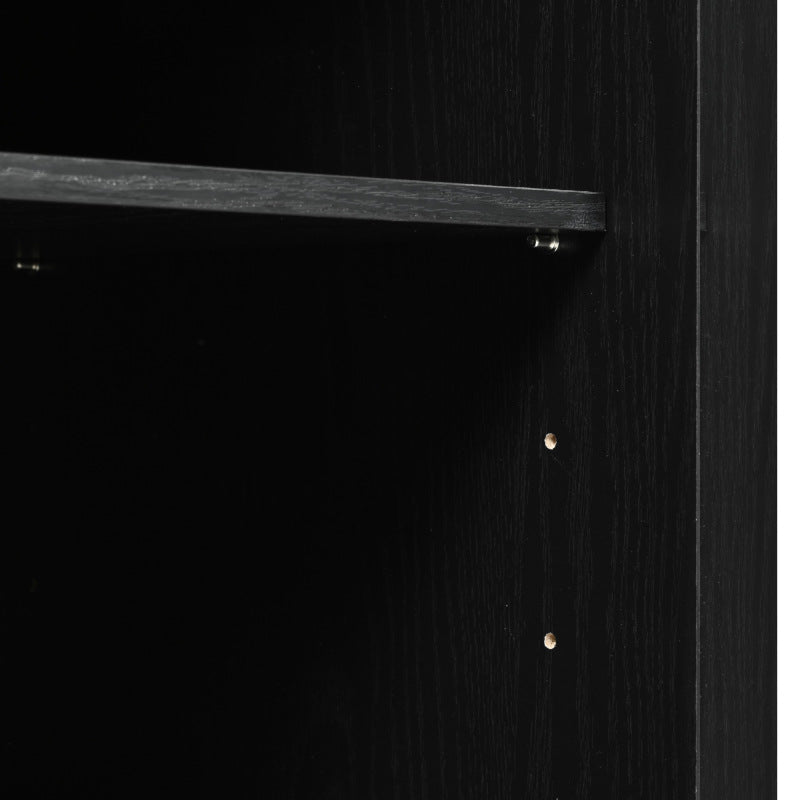 Black Rolling Kitchen Cart - 53.7" Island with Barn Doors & Storage