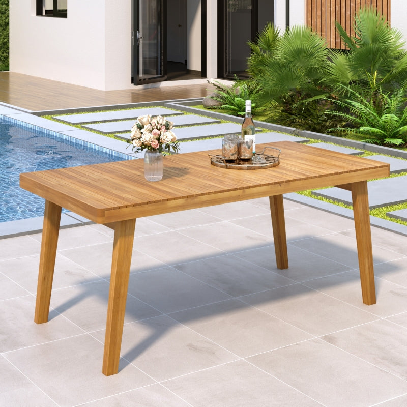 5-Piece Patio Furniture Set - Acacia Wood Table with 4 Cushioned Chairs