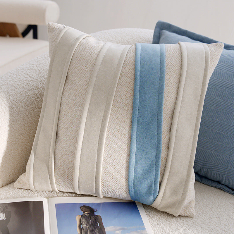 Vintage  Cartoon Cream Blue Cushion Pillow Sofa  Pillow Cover Bed