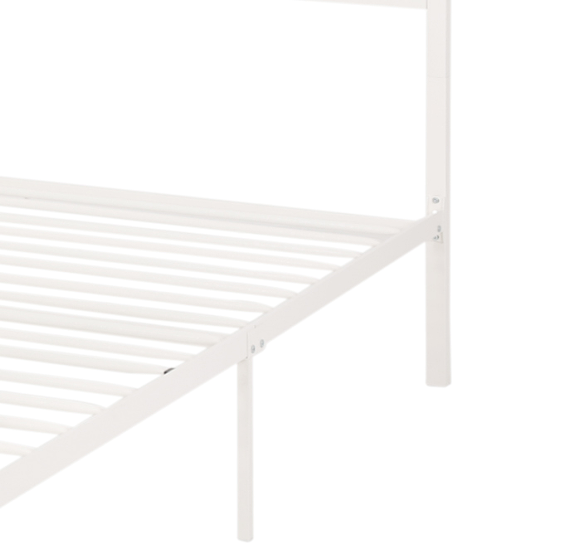 White King Classical Metal Bed | Circular Headboard & Storage Space