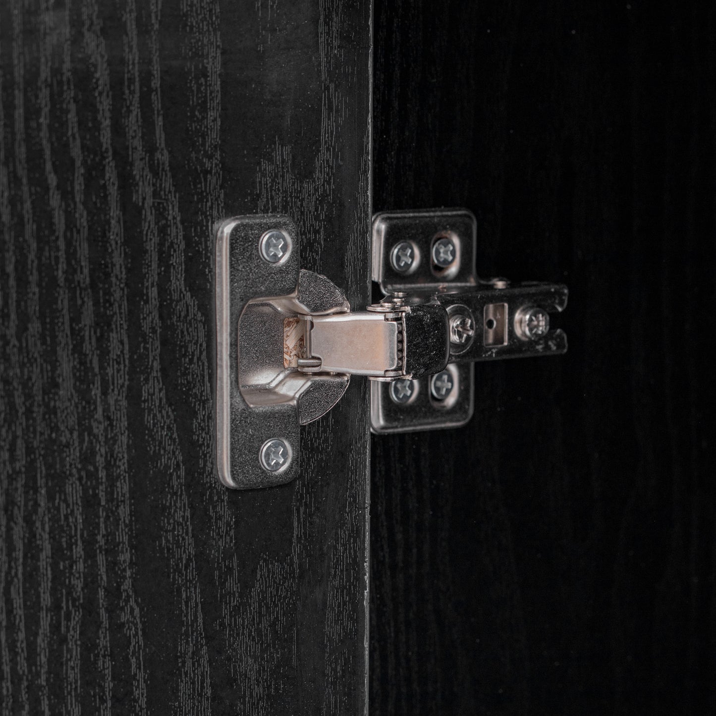 Black Farmhouse Buffet Sideboard with Door Shelves