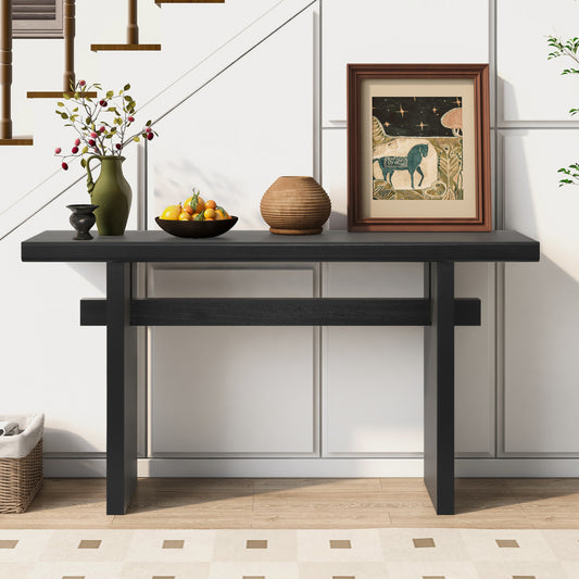 Black Farmhouse Console Table | Long Narrow Wood Entryway & Sofa Table