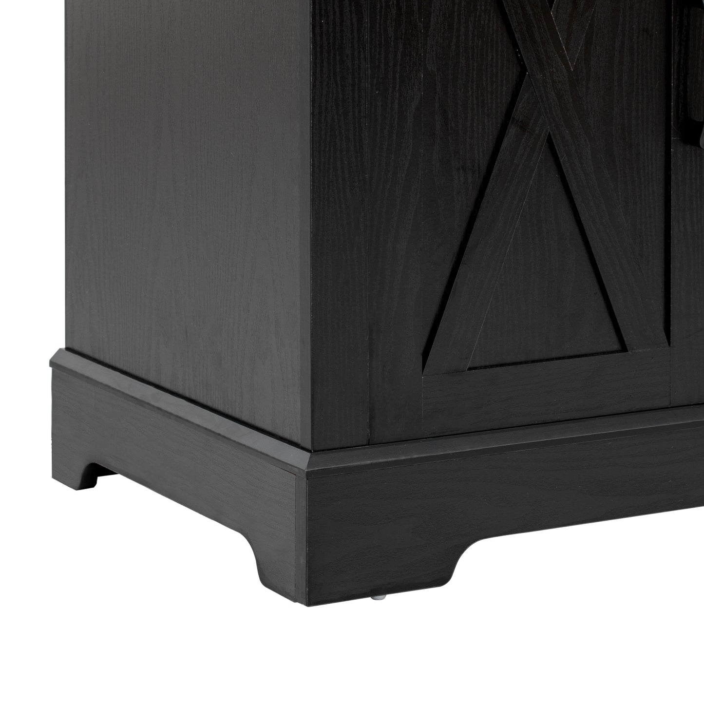 Black Farmhouse Buffet Sideboard with Door Shelves