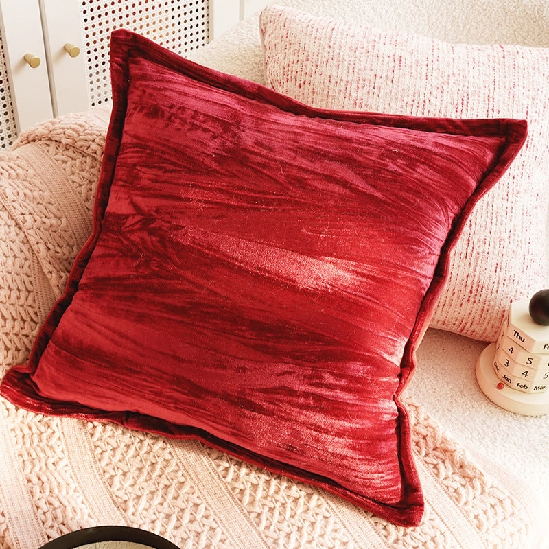 Red & Pink French Retro Pillow Cover – High-End Sofa Cushion – No Insert