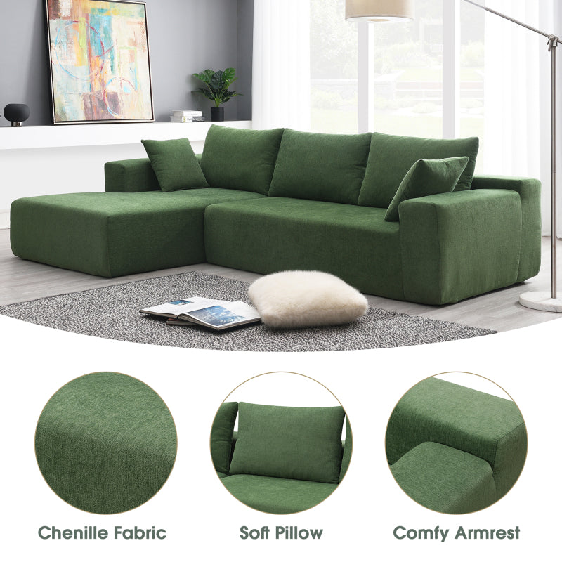 109" Modular L-Shape Sectional Sofa Set - 2PC Living Room Couch, Cream