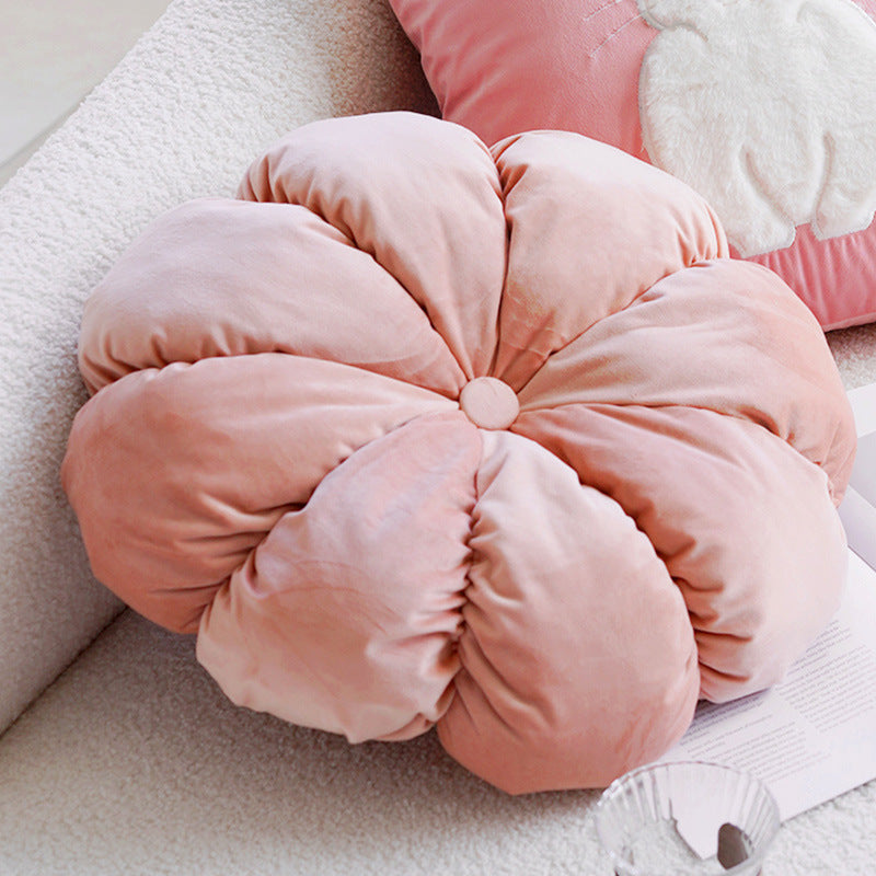 Ins Style Pink Cute Rabbit Pillowcase for Children's Bedroom Headboard Cushion Living Room Sofa Round Pillow