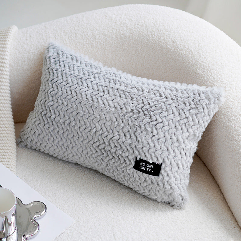 Cream & Gray Patchwork Pillow Cover – Nordic Modern Luxury Cushion – No Insert