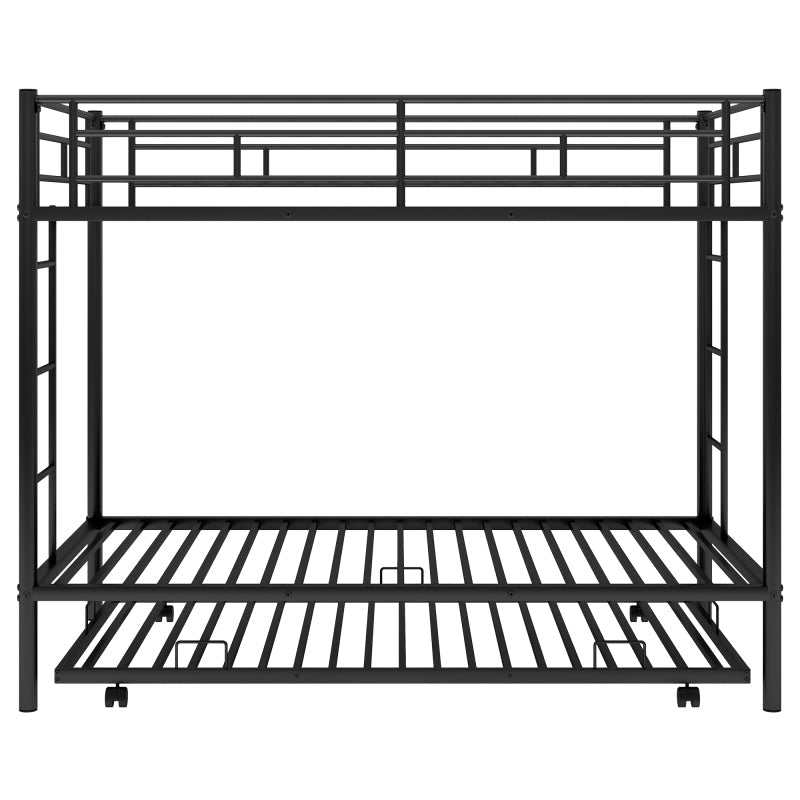 Twin over Twin Bunk Bed with Trundle, Black